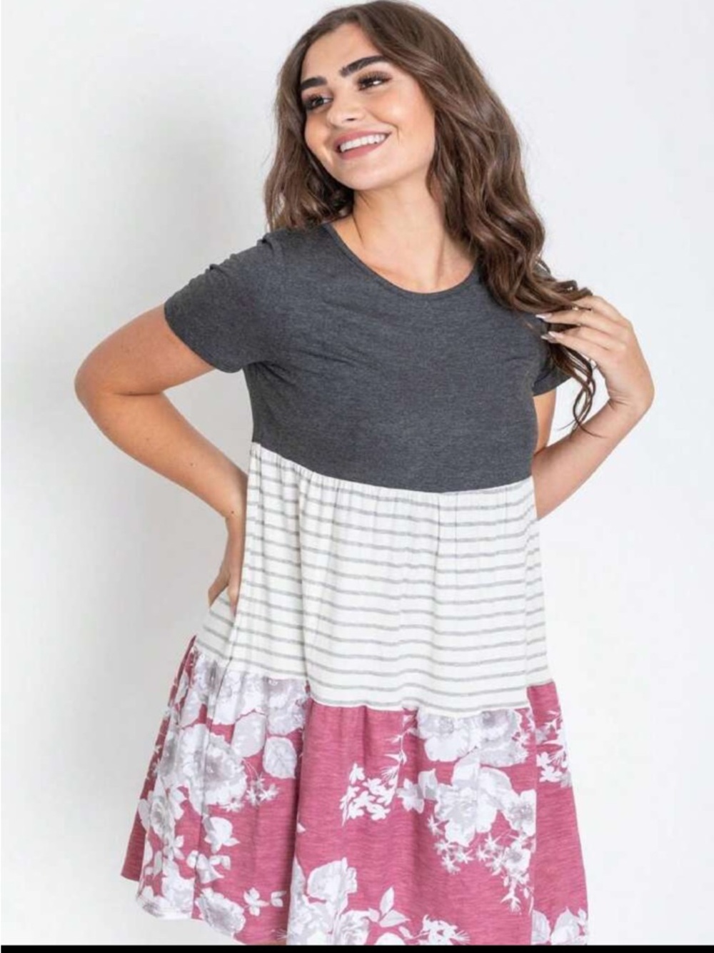 SHEIN Floral Shift Swing A-line Southern Dress